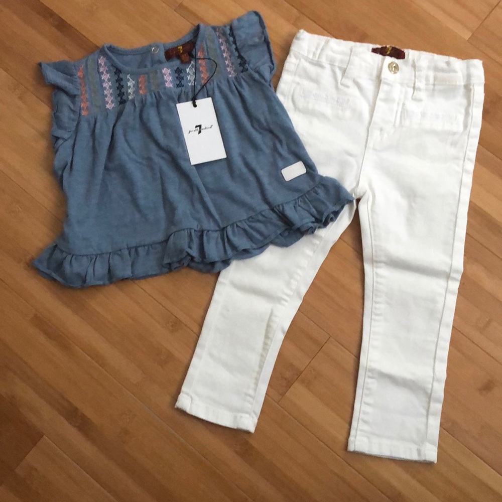 NWT 7 for all mankind 2 pc outfit - 2T